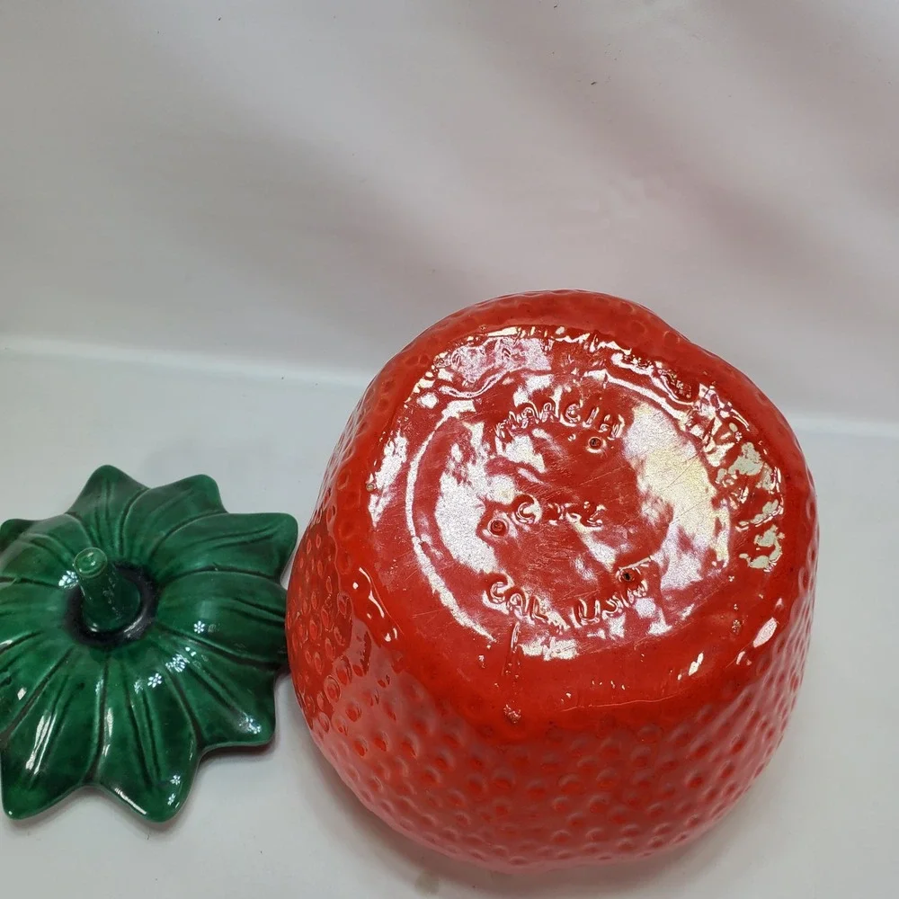 Marcia of California Strawberry Cookie Jar Red Vintage MCM Ceramic‎ USA